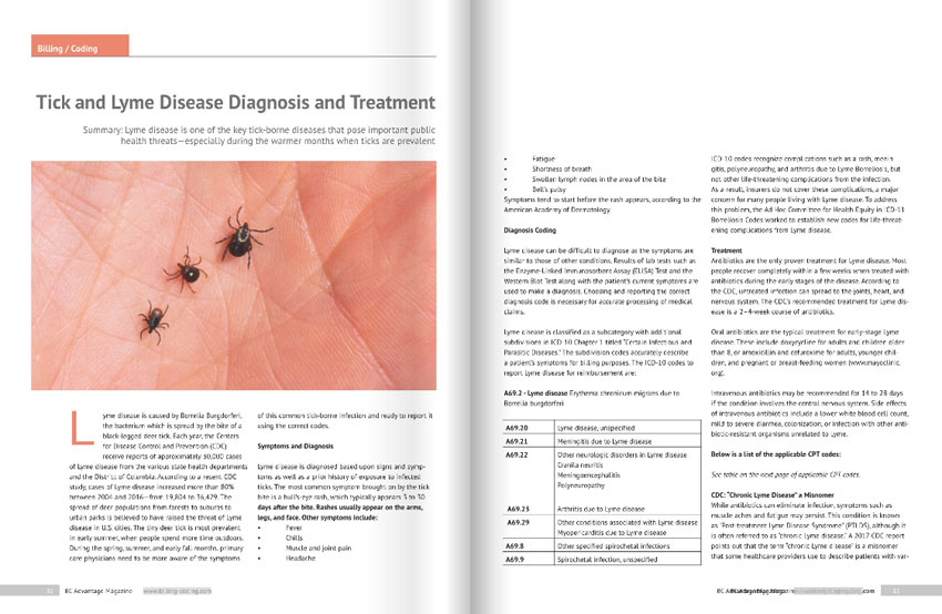 OSI’s article on Tick and Lyme Disease Diagnosis and Treatment Published in BC Advantage Magazine