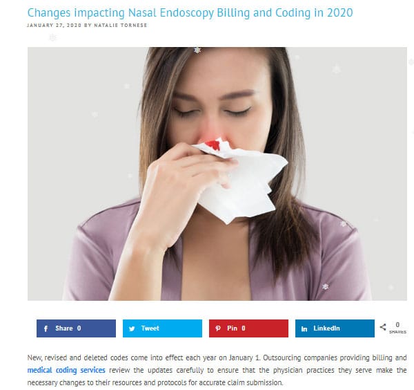 Changes Impacting Nasal Endoscopy Billing and Coding in 2020