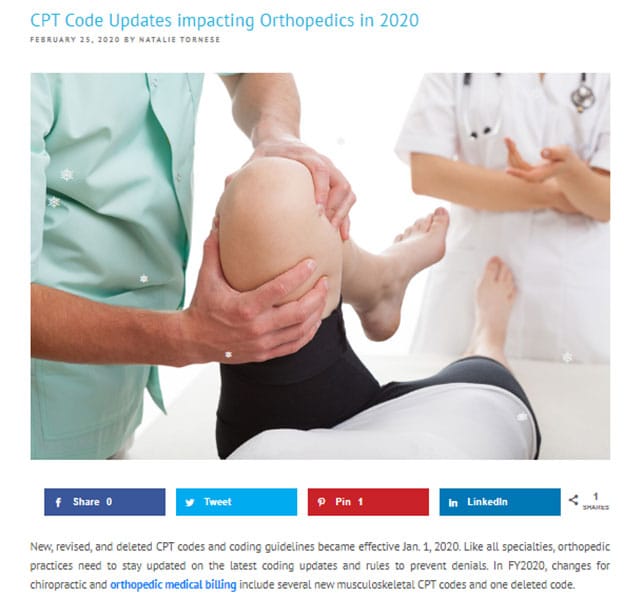 CPT Code Updates Impacting Orthopedics in 2020