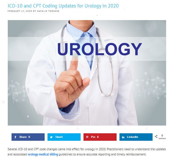 ICD-10 and CPT Coding Updates for Urology in 2020